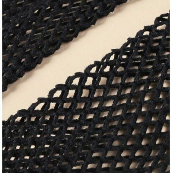 Black Fingerless Gloves Hollow Out Mesh - Picture 3 of 6